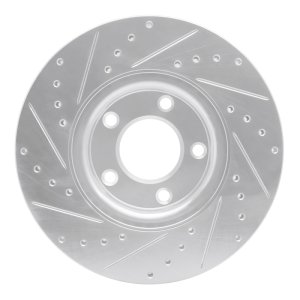 Mazda 3 Brake Rotor (1) - Front Right - R1 Concepts - Drilled & Slotted - Silver - `04-`15